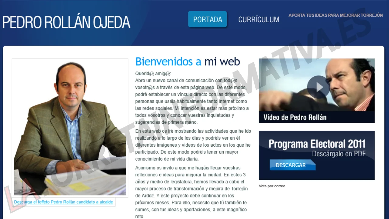 currículum Pedreo Rollán 2011 captura web